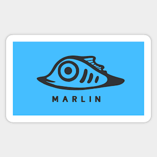 Art of a very small and cute marlin fish. Minimal style Sticker